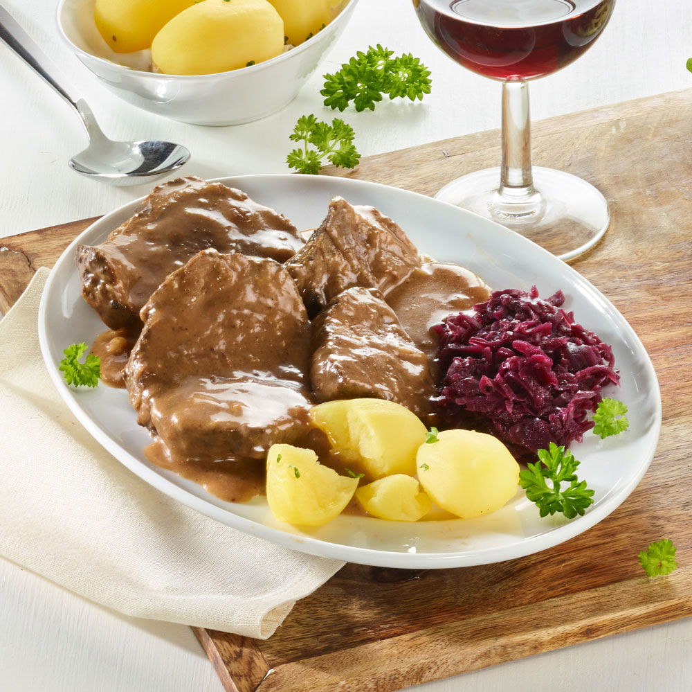 WILDHÜTERS Wildschweinbraten in Scheiben mit Sauce