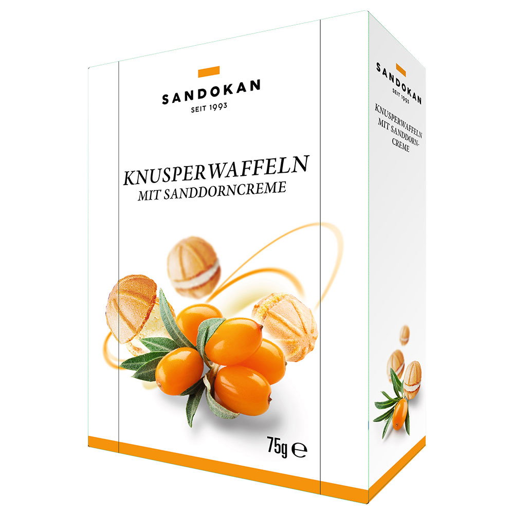 Knusperwaffeln mit Sanddorncreme