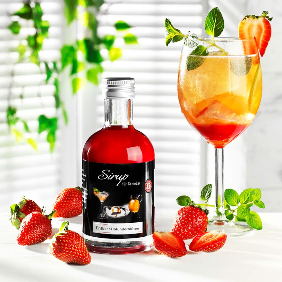 Schrader Sirup Erdbeer Holunderblüten