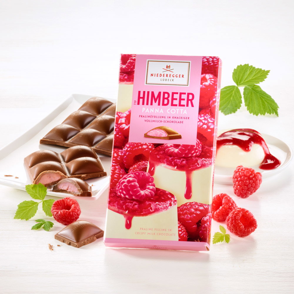 Niederegger Schokoladentafel Himbeer-Panna Cotta