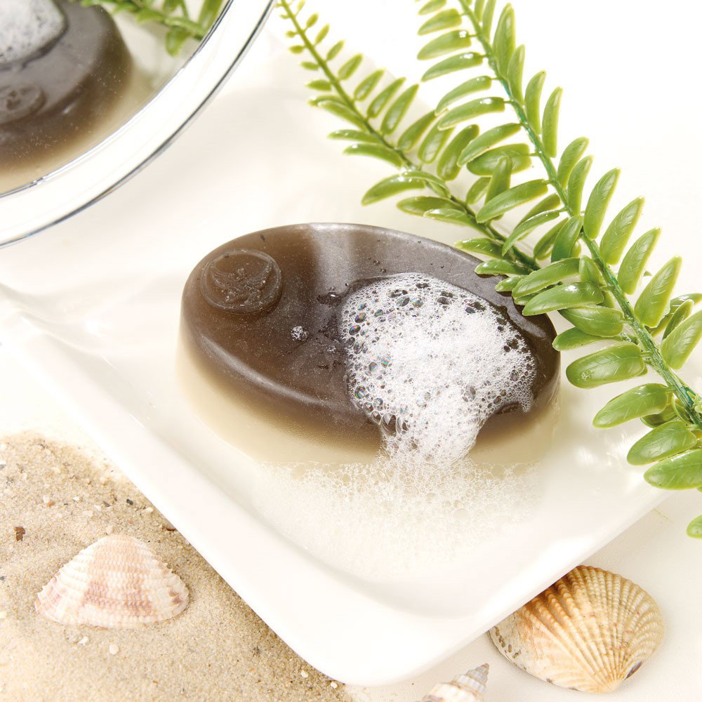 Inselseife Seife mit Heilkreide, Hanföl & schwarzer Tonerde