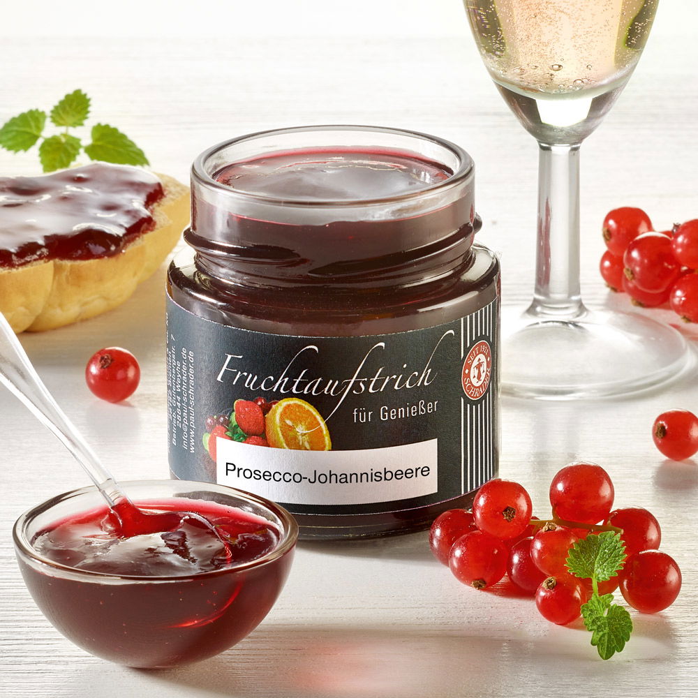 Schrader Fruchtaufstrich Prosecco-Johannisbeere