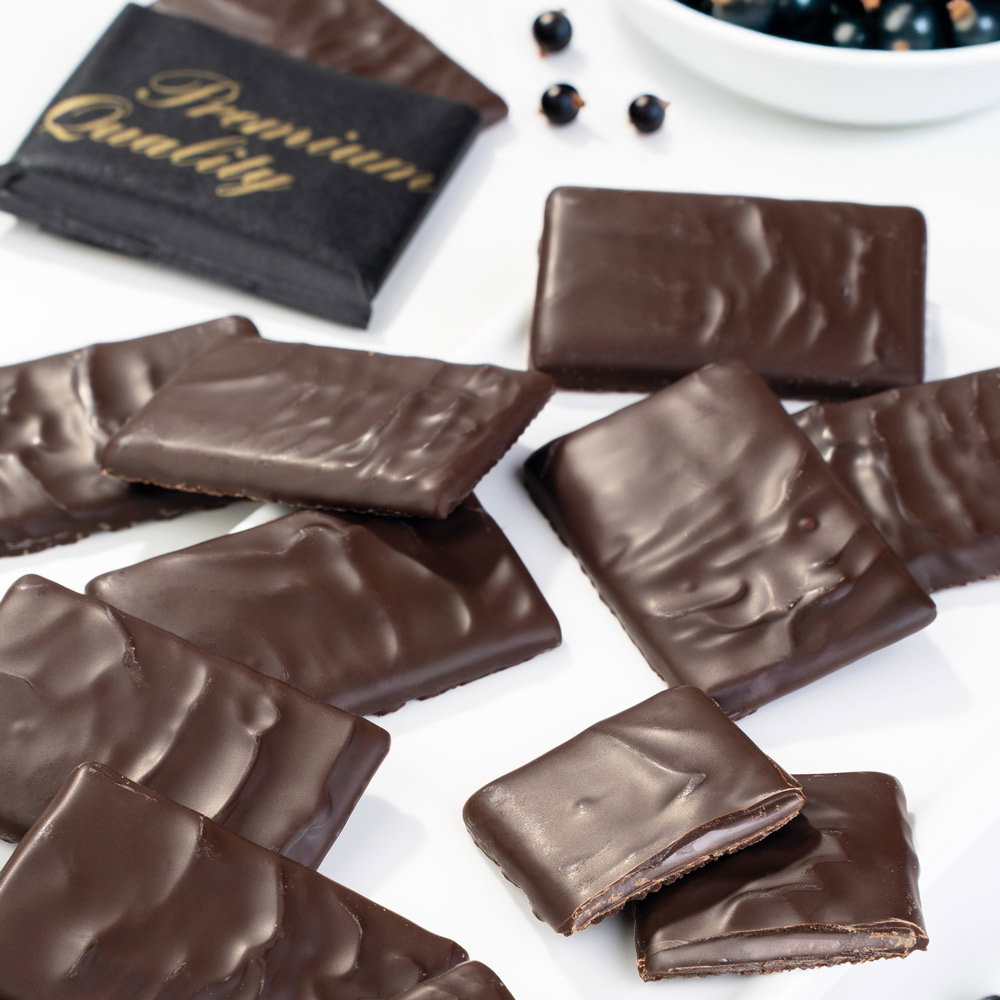 Royal Thins Schwarze Johannisbeercreme-Täfelchen