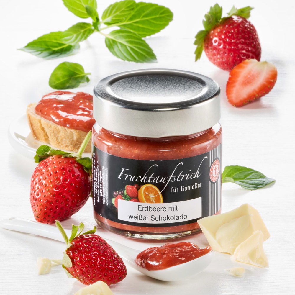 Schrader Fruchtaufstrich Erdbeere mit weißer Schokolade