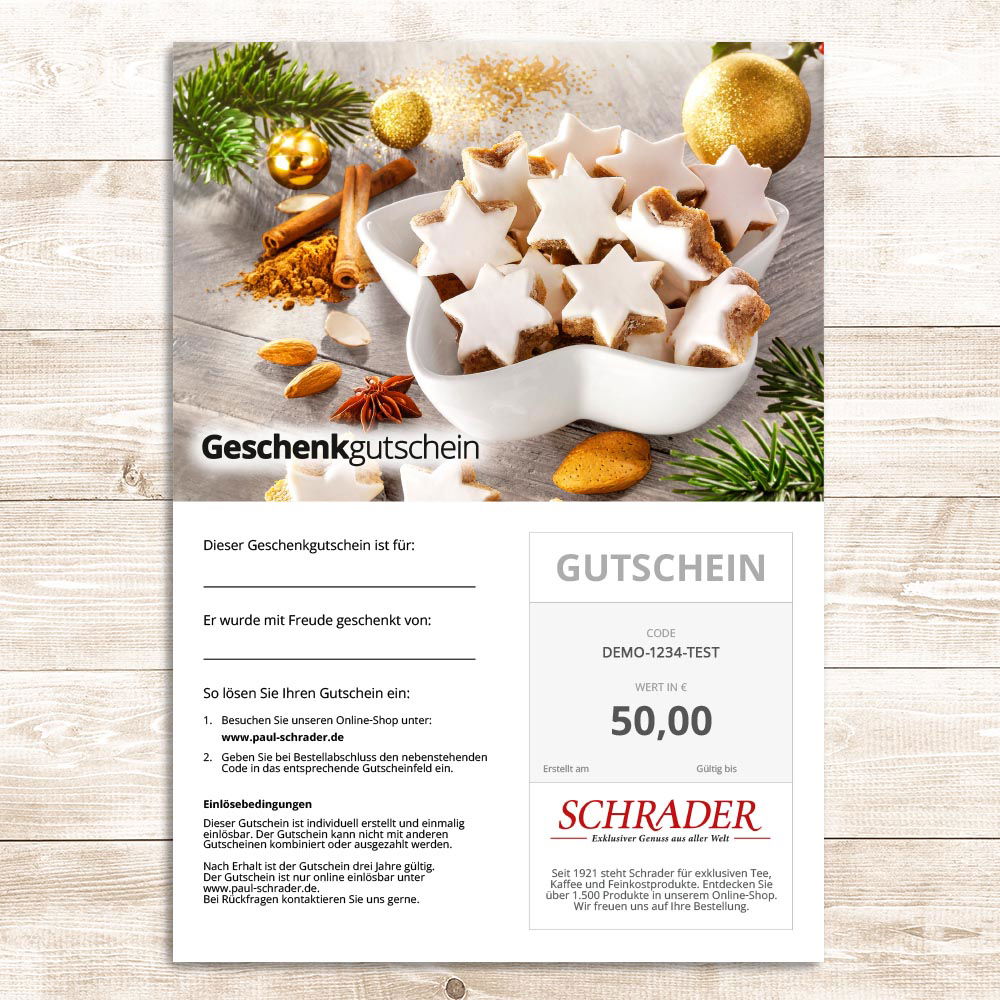 Gutschein Weihnachten über 50,00 €
