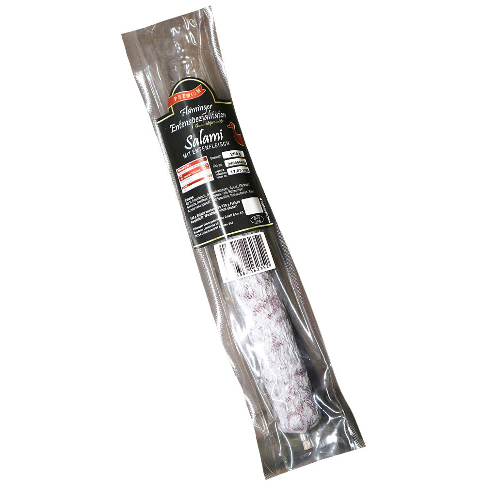 Salami mit Entenfleisch, im Stück