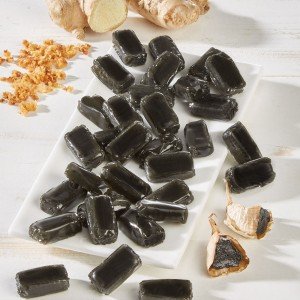 Schwarzer Knoblauch Bonbons mit Honig & Ingwer