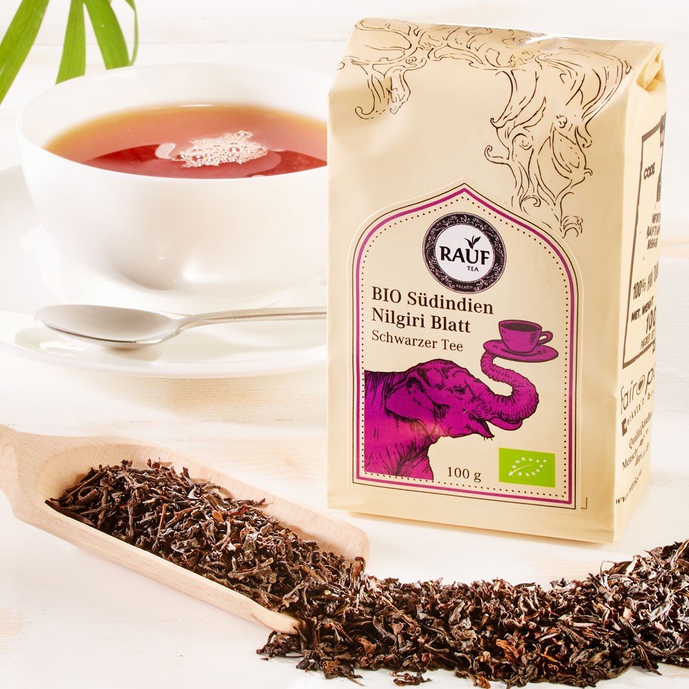 Rauf Tee Schwarzer Tee Bio Südindien Nilgiri Blatt