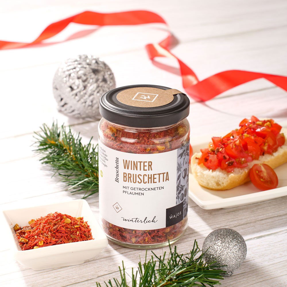 Gewürzmischung Winter Bruschetta mit getrockneten Pflaumen