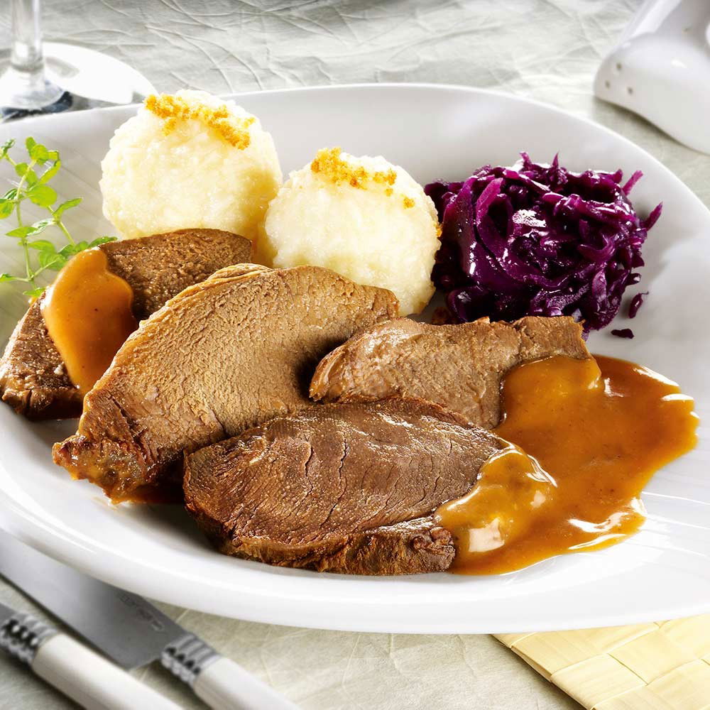 Rehbraten in Sahnesauce