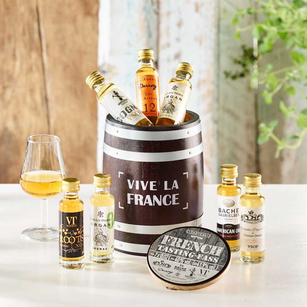 Cognac Tastingfass "Vive la France" 7er-Set