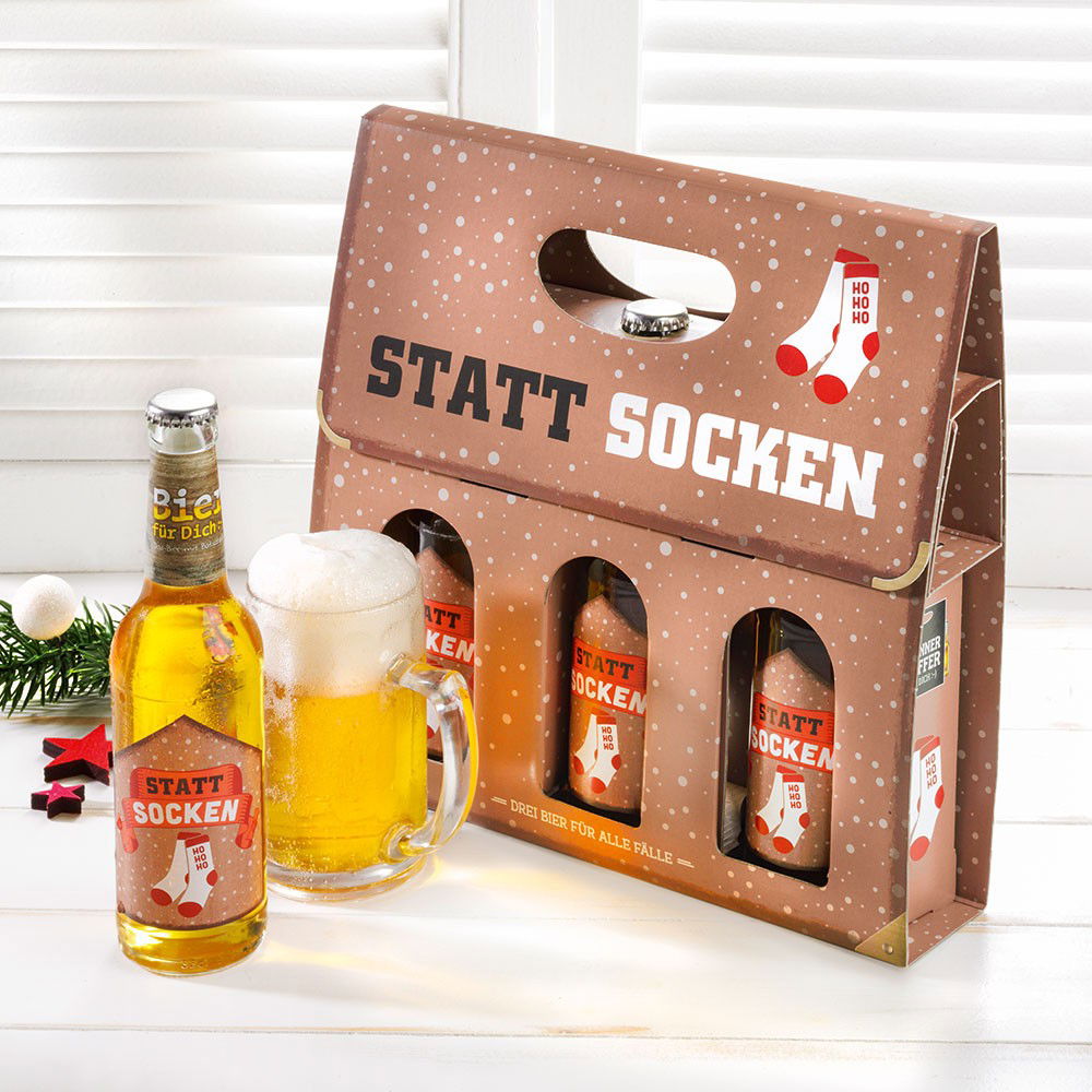 Männerkoffer mit Bier "Statt Socken"