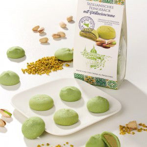 Sizilianisches Feingebäck Pasticcini mit Pistaziencreme