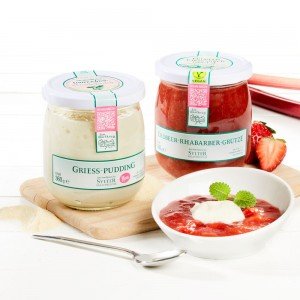 Erdbeer-Rhabarber-Grütze & Griess-Pudding 2er-Set