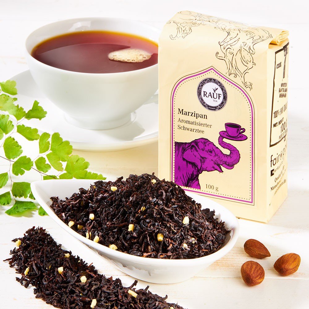 Rauf Tee aromatisierter schwarzer Tee Marzipan