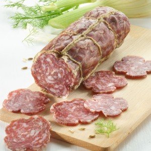 Fenchel-Salami mit Rotwein vom Bunten Bentheimer Schwein, im Stück