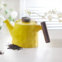 Teekanne Frühling mit Holzgriff