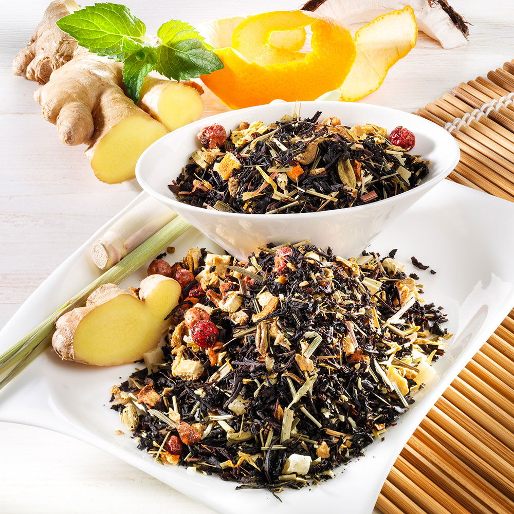 Aromatisierter schwarzer Tee "Frühlingsduft" Schrader