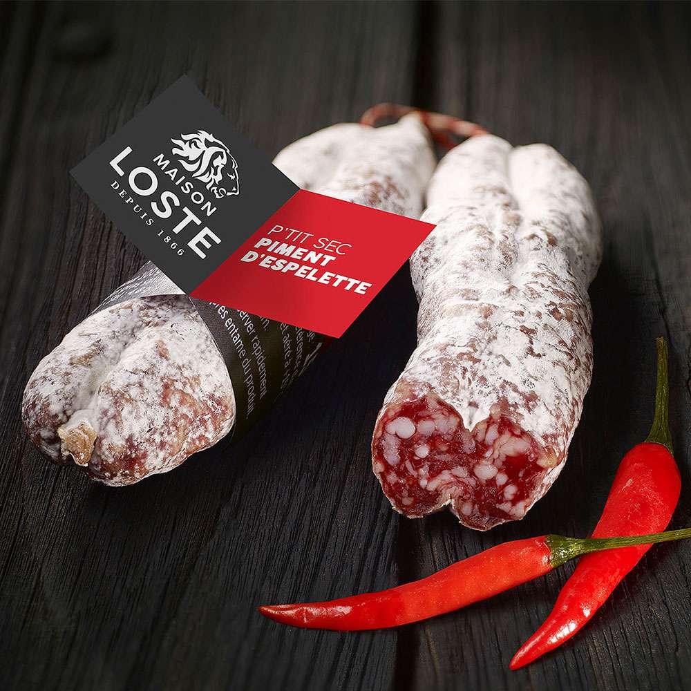 französische Salami mit Piment d'Espelette, im Stück