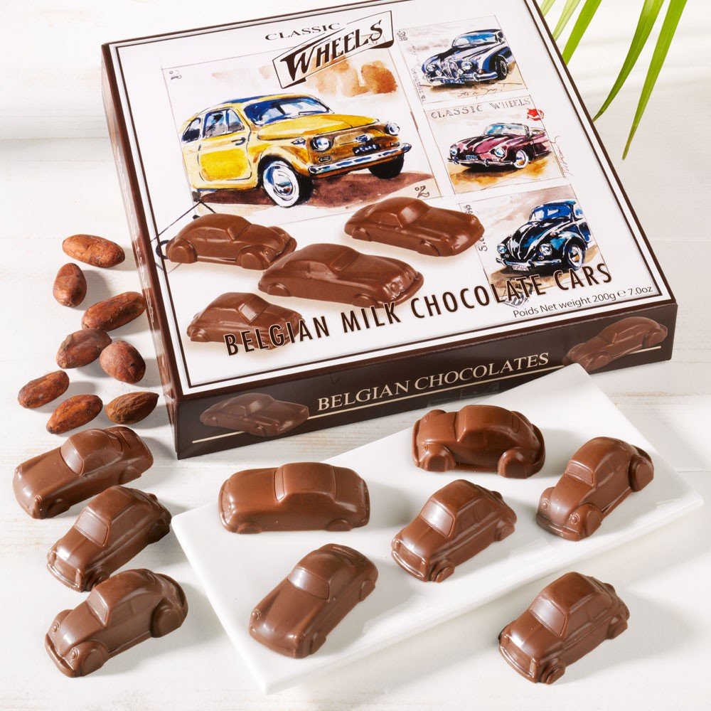Belgische Milchschokoladen-Autos