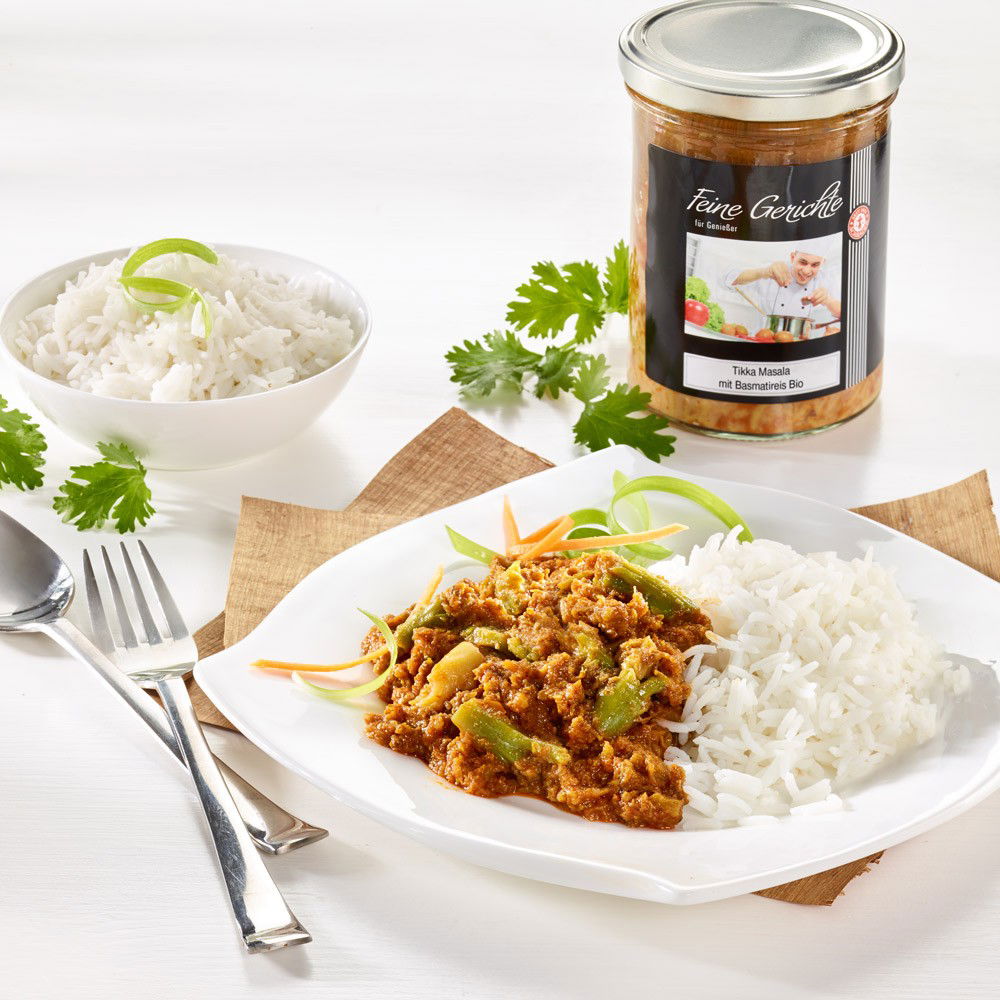 Schrader Tikka Masala mit Basmatireis Bio, vegan