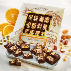 Le Comptoir de Mathilde Zartbitterschokolade mit Orange und Nüssen